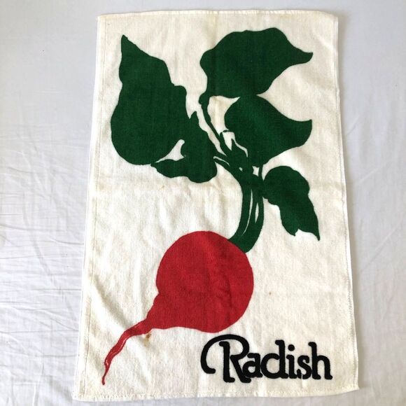 Vintage Martex Perla Meyers Kitchen Towel Radish 1977 Made in USA - Picture 6 of 6